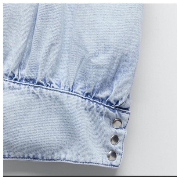 Zara Draped denim Top - Picture 4 of 5